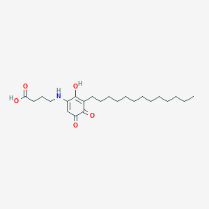 molecular formula C23H37NO5 B1246268 5-(3-Carboxypropylamino)-2-hydroxy-3-tridecyl-1,4-benzoquinone 
