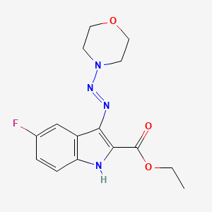 molecular formula C15H17FN4O3 B12462690 ethyl 5-fluoro-3-[(E)-morpholin-4-yldiazenyl]-1H-indole-2-carboxylate 
