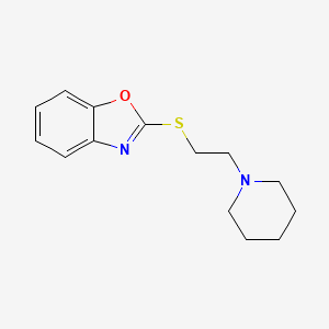 molecular formula C14H18N2OS B12462707 2-{[2-(Piperidin-1-yl)ethyl]sulfanyl}-1,3-benzoxazole 