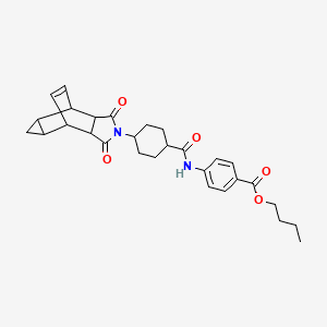 molecular formula C29H34N2O5 B12462722 butyl 4-({[4-(1,3-dioxooctahydro-4,6-ethenocyclopropa[f]isoindol-2(1H)-yl)cyclohexyl]carbonyl}amino)benzoate 