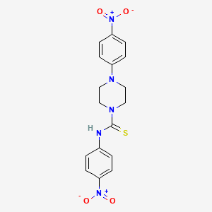 molecular formula C17H17N5O4S B12462796 N,4-bis(4-nitrophenyl)piperazine-1-carbothioamide 