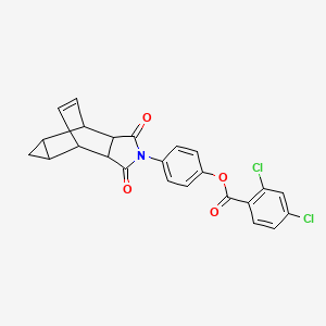 molecular formula C24H17Cl2NO4 B12462797 4-(1,3-dioxooctahydro-4,6-ethenocyclopropa[f]isoindol-2(1H)-yl)phenyl 2,4-dichlorobenzoate 