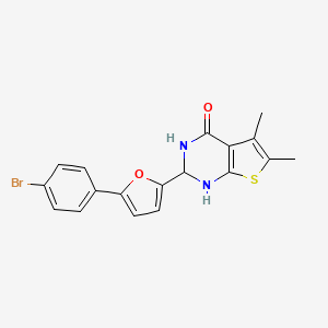 molecular formula C18H15BrN2O2S B12462833 2-[5-(4-bromophenyl)furan-2-yl]-5,6-dimethyl-2,3-dihydrothieno[2,3-d]pyrimidin-4(1H)-one 