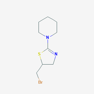 molecular formula C9H15BrN2S B12462858 1-[5-(Bromomethyl)-4,5-dihydro-1,3-thiazol-2-yl]piperidine 