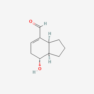 molecular formula C10H14O2 B1246287 (3aR,4R,7aS)-4-Hydroxy-3a,4,5,7a-tetrahydroindan-7-carbaldehyde 