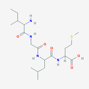 molecular formula C21H40N4O7S B124629 2-[[2-[[2-[(2-Amino-3-methylpentanoyl)amino]acetyl]amino]-4-methylpentanoyl]amino]-4-methylsulfanylbutanoic acid CAS No. 151151-30-3