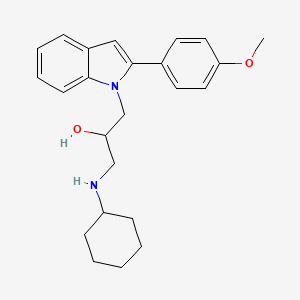 molecular formula C24H30N2O2 B12462945 1-(Cyclohexylamino)-3-[2-(4-methoxyphenyl)indol-1-yl]propan-2-ol 