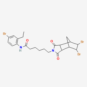 molecular formula C23H27Br3N2O3 B12463021 N-(4-bromo-2-ethylphenyl)-6-(5,6-dibromo-1,3-dioxooctahydro-2H-4,7-methanoisoindol-2-yl)hexanamide 