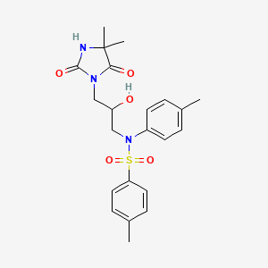 molecular formula C22H27N3O5S B12463040 N-[3-(4,4-dimethyl-2,5-dioxoimidazolidin-1-yl)-2-hydroxypropyl]-4-methyl-N-(4-methylphenyl)benzenesulfonamide 