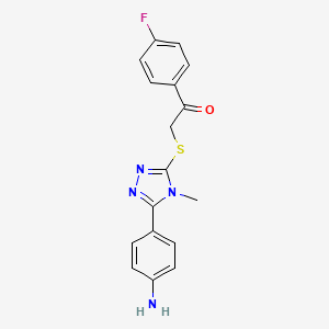 molecular formula C17H15FN4OS B12463048 2-{[5-(4-aminophenyl)-4-methyl-4H-1,2,4-triazol-3-yl]sulfanyl}-1-(4-fluorophenyl)ethanone 