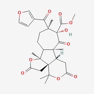 molecular formula C27H32O10 B1246305 Haperforin F 