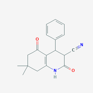 molecular formula C18H18N2O2 B12463052 7,7-dimethyl-2,5-dioxo-4-phenyl-3,4,6,8-tetrahydro-1H-quinoline-3-carbonitrile 