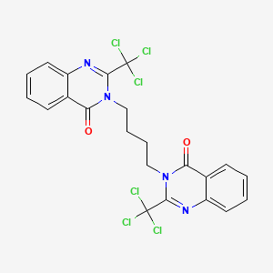 molecular formula C22H16Cl6N4O2 B12463084 3,3'-butane-1,4-diylbis[2-(trichloromethyl)quinazolin-4(3H)-one] 