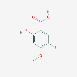 molecular formula C8H7IO4 B12463117 2-Hydroxy-5-iodo-4-methoxybenzoic acid 