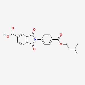 molecular formula C21H19NO6 B12463125 2-{4-[(3-methylbutoxy)carbonyl]phenyl}-1,3-dioxo-2,3-dihydro-1H-isoindole-5-carboxylic acid 