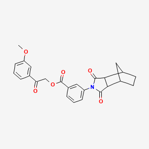 molecular formula C25H23NO6 B12463126 2-(3-methoxyphenyl)-2-oxoethyl 3-(1,3-dioxooctahydro-2H-4,7-methanoisoindol-2-yl)benzoate 