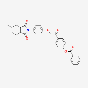 molecular formula C30H27NO6 B12463145 4-{[4-(5-methyl-1,3-dioxooctahydro-2H-isoindol-2-yl)phenoxy]acetyl}phenyl benzoate 
