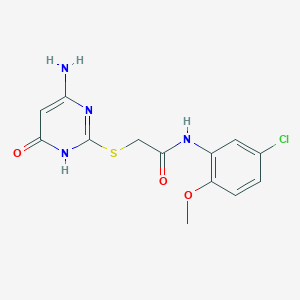 molecular formula C13H13ClN4O3S B12463154 2-[(4-amino-6-hydroxypyrimidin-2-yl)sulfanyl]-N-(5-chloro-2-methoxyphenyl)acetamide 