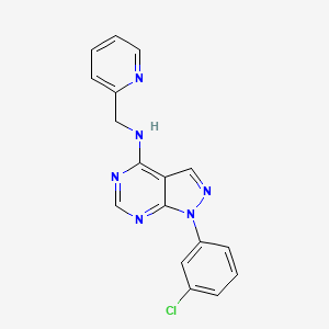 molecular formula C17H13ClN6 B12463170 1-(3-chlorophenyl)-N-(pyridin-2-ylmethyl)-1H-pyrazolo[3,4-d]pyrimidin-4-amine 