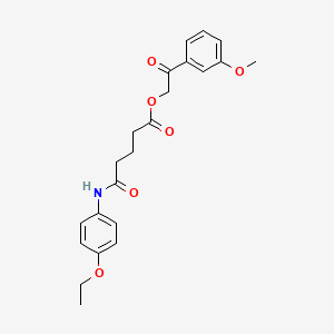 molecular formula C22H25NO6 B12463175 2-(3-Methoxyphenyl)-2-oxoethyl 5-[(4-ethoxyphenyl)amino]-5-oxopentanoate 