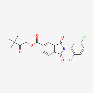 molecular formula C21H17Cl2NO5 B12463193 3,3-dimethyl-2-oxobutyl 2-(2,5-dichlorophenyl)-1,3-dioxo-2,3-dihydro-1H-isoindole-5-carboxylate 