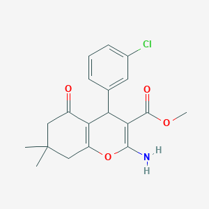 molecular formula C19H20ClNO4 B12463203 methyl 2-amino-4-(3-chlorophenyl)-7,7-dimethyl-5-oxo-6,8-dihydro-4H-chromene-3-carboxylate 