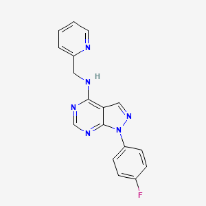 molecular formula C17H13FN6 B12463267 1-(4-fluorophenyl)-N-(pyridin-2-ylmethyl)-1H-pyrazolo[3,4-d]pyrimidin-4-amine 