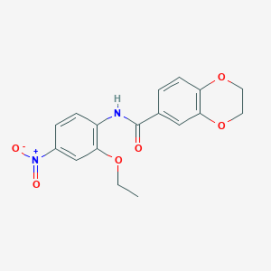 molecular formula C17H16N2O6 B12463270 N-(2-ethoxy-4-nitrophenyl)-2,3-dihydro-1,4-benzodioxine-6-carboxamide 