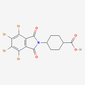molecular formula C15H11Br4NO4 B12463272 4-(4,5,6,7-Tetrabromo-1,3-dioxoisoindol-2-yl)cyclohexane-1-carboxylic acid 