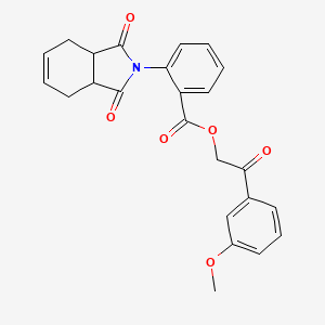 molecular formula C24H21NO6 B12463305 2-(3-methoxyphenyl)-2-oxoethyl 2-(1,3-dioxo-1,3,3a,4,7,7a-hexahydro-2H-isoindol-2-yl)benzoate 
