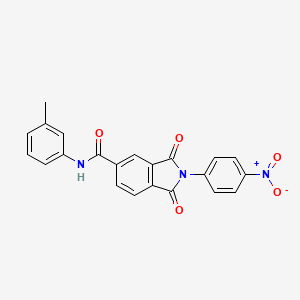 molecular formula C22H15N3O5 B12463318 N-(3-methylphenyl)-2-(4-nitrophenyl)-1,3-dioxo-2,3-dihydro-1H-isoindole-5-carboxamide 