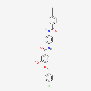 molecular formula C32H31ClN2O4 B12463355 N-(4-{[(4-tert-butylphenyl)carbonyl]amino}phenyl)-4-[(4-chlorobenzyl)oxy]-3-methoxybenzamide 