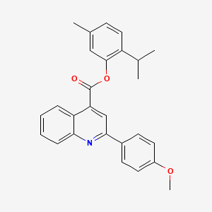 molecular formula C27H25NO3 B12463382 5-Methyl-2-(propan-2-yl)phenyl 2-(4-methoxyphenyl)quinoline-4-carboxylate 