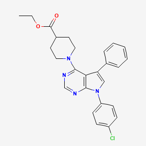 molecular formula C26H25ClN4O2 B12463398 Ethyl 1-[7-(4-chlorophenyl)-5-phenylpyrrolo[2,3-d]pyrimidin-4-yl]piperidine-4-carboxylate 