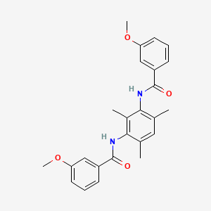 molecular formula C25H26N2O4 B12463432 N,N'-(2,4,6-trimethylbenzene-1,3-diyl)bis(3-methoxybenzamide) 