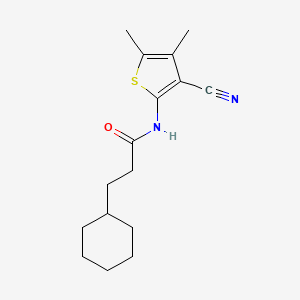 molecular formula C16H22N2OS B12463433 N-(3-cyano-4,5-dimethylthiophen-2-yl)-3-cyclohexylpropanamide 