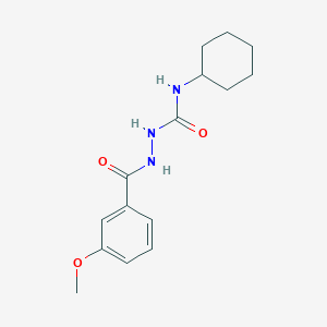molecular formula C15H21N3O3 B12463487 N-cyclohexyl-2-[(3-methoxyphenyl)carbonyl]hydrazinecarboxamide 