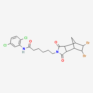 molecular formula C21H22Br2Cl2N2O3 B12463532 6-(5,6-dibromo-1,3-dioxooctahydro-2H-4,7-methanoisoindol-2-yl)-N-(2,5-dichlorophenyl)hexanamide 