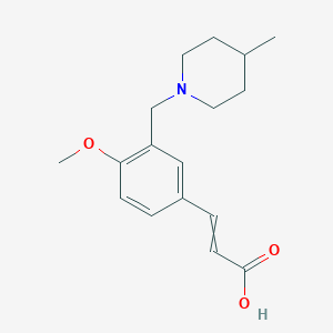 molecular formula C17H23NO3 B12463534 (2E)-3-{4-methoxy-3-[(4-methylpiperidin-1-yl)methyl]phenyl}prop-2-enoic acid 