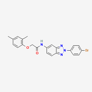 molecular formula C22H19BrN4O2 B12463581 N-[2-(4-bromophenyl)-2H-benzotriazol-5-yl]-2-(2,4-dimethylphenoxy)acetamide 