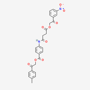 molecular formula C28H24N2O9 B12463589 2-(4-Methylphenyl)-2-oxoethyl 4-({4-[2-(3-nitrophenyl)-2-oxoethoxy]-4-oxobutanoyl}amino)benzoate 