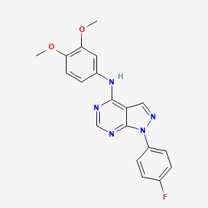molecular formula C19H16FN5O2 B12463593 N-(3,4-dimethoxyphenyl)-1-(4-fluorophenyl)-1H-pyrazolo[3,4-d]pyrimidin-4-amine 