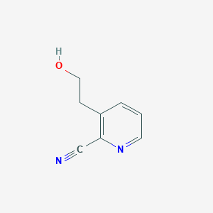 molecular formula C8H8N2O B124636 3-(2-Hydroxyethyl)pyridine-2-carbonitrile CAS No. 146885-88-3
