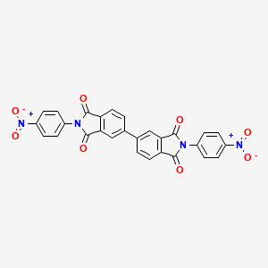 molecular formula C28H14N4O8 B12463605 2,2'-Bis(4-nitrophenyl)-[5,5'-biisoindole]-1,1',3,3'-tetrone 