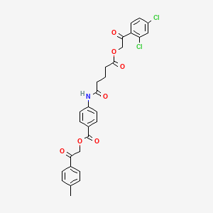 molecular formula C29H25Cl2NO7 B12463631 2-(4-Methylphenyl)-2-oxoethyl 4-({5-[2-(2,4-dichlorophenyl)-2-oxoethoxy]-5-oxopentanoyl}amino)benzoate 