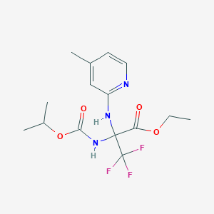 molecular formula C15H20F3N3O4 B12463689 ethyl 3,3,3-trifluoro-2-[(4-methylpyridin-2-yl)amino]-N-[(propan-2-yloxy)carbonyl]alaninate 