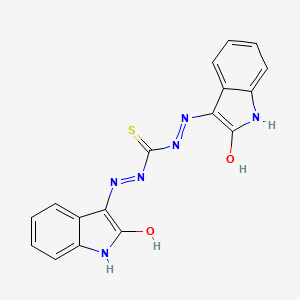 molecular formula C17H12N6O2S B12463696 N''-[(3E)-2-oxo-1,2-dihydro-3H-indol-3-ylidene]-N'''-[(3Z)-2-oxo-1,2-dihydro-3H-indol-3-ylidene]thiocarbonohydrazide 