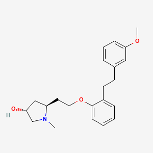 molecular formula C22H29NO3 B1246370 (3R,5R)-5-[2-[2-[2-(3-methoxyphenyl)ethyl]phenoxy]ethyl]-1-methyl-3-pyrrolidinol 