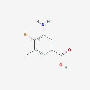 molecular formula C8H8BrNO2 B12463757 3-Amino-4-bromo-5-methylbenzoic acid 