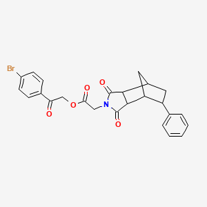 molecular formula C25H22BrNO5 B12463786 2-(4-bromophenyl)-2-oxoethyl (1,3-dioxo-5-phenyloctahydro-2H-4,7-methanoisoindol-2-yl)acetate 